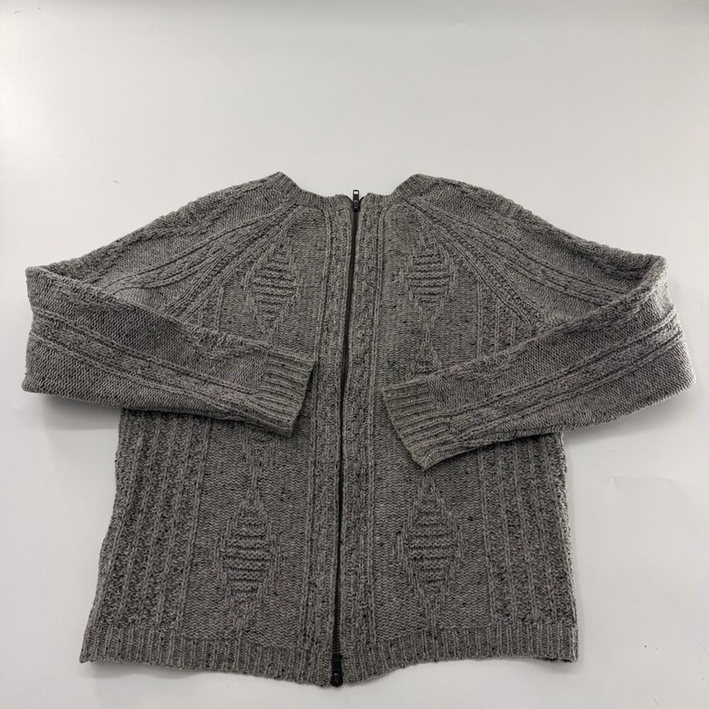 Madewell Palisade Full Back Zipper Sweater Merino Wool Grey Women’s Small - Picture 6 of 8